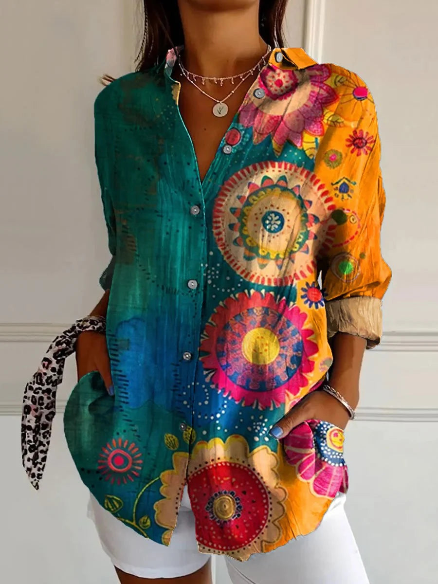 QUINN | COLORFUL COLLARED BLOUSE