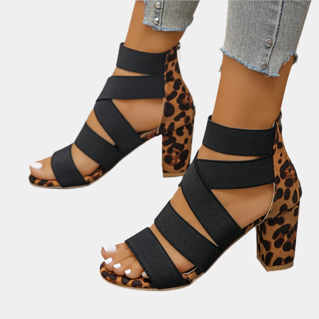 Novara | Leopard Strap Block Heels