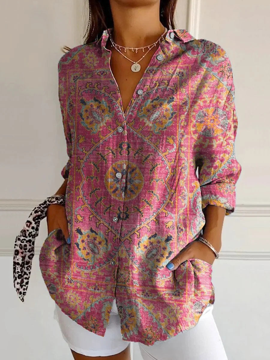 ROWANA | COLORFUL COLLARED BLOUSE