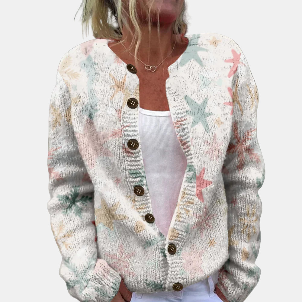 Emma | Pastel Starfish-Print Cardigan
