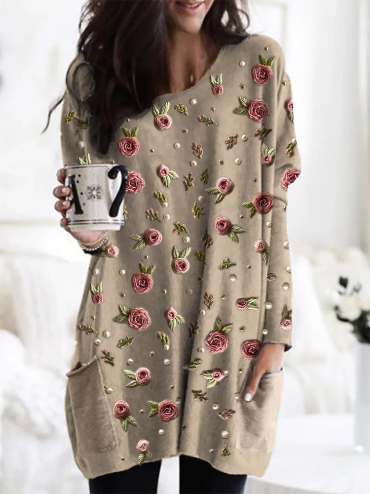 Romiselle | Rose Printed Tunic