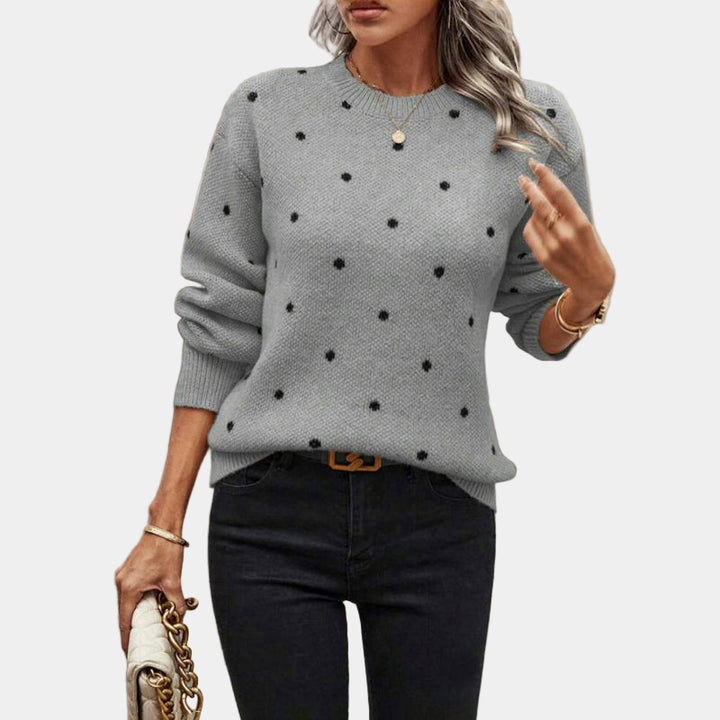 Darielle | Sophisticated Polka Dot Knitted Sweater