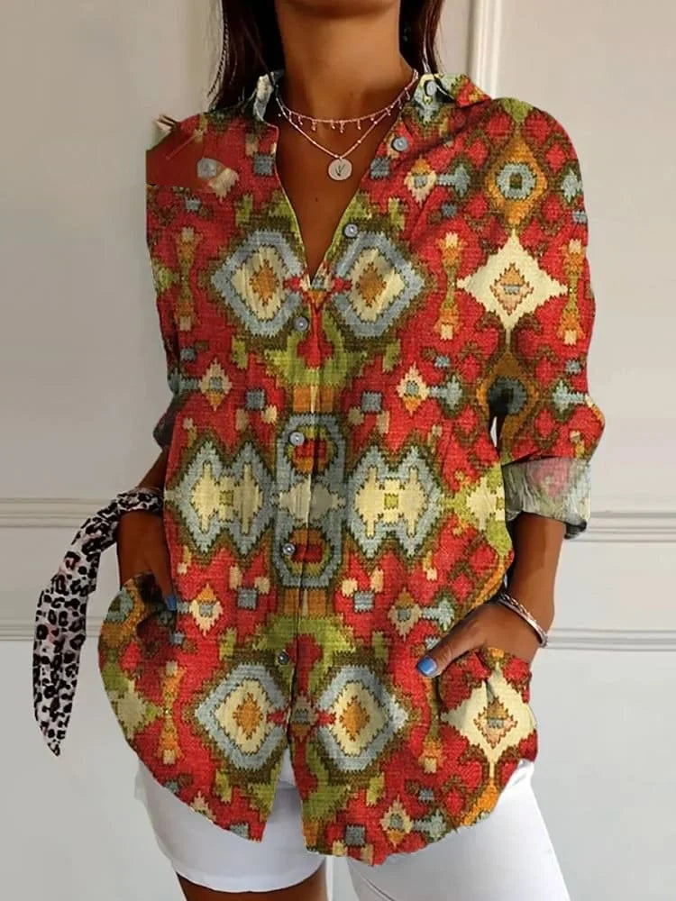 REMMY | COLORFUL COLLARED BLOUSE