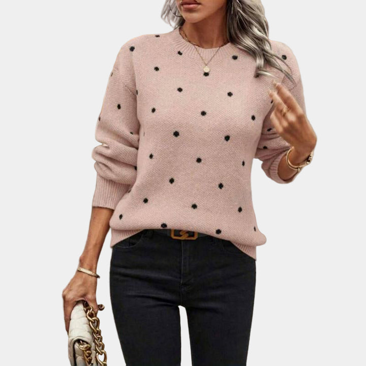 Darielle | Sophisticated Polka Dot Knitted Sweater