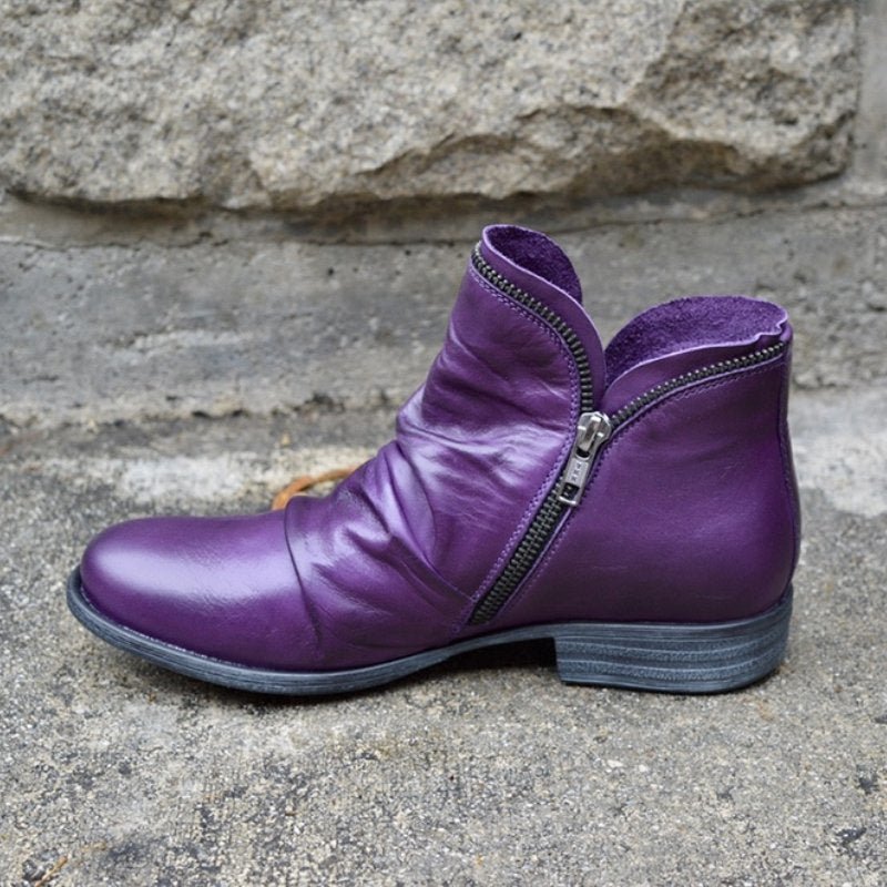 Victoria™ – Leather Boots with Practical Zipper
