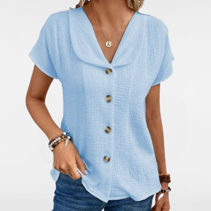 Maya | Stylish Top with Collar and Buttons