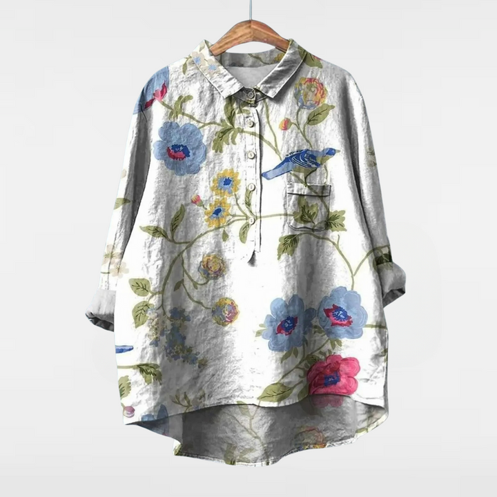 LIZETTE - PRINTED LINEN BLOUSE