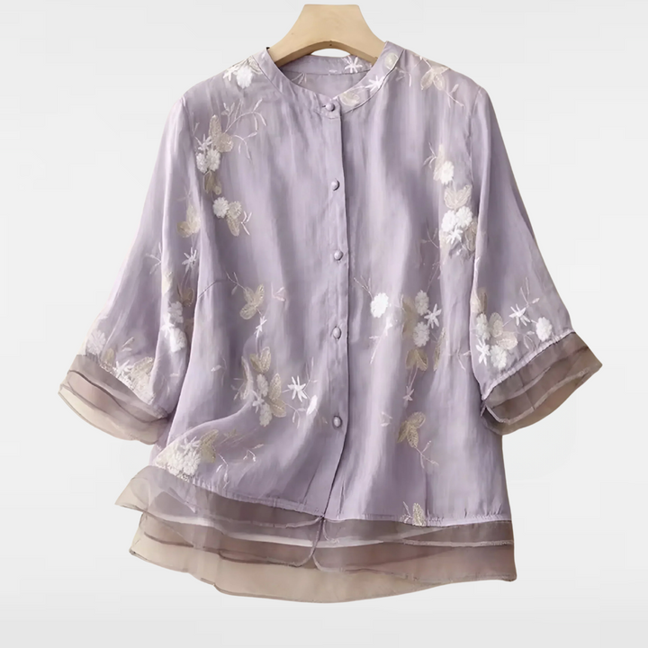 Magdalene | Embroidered Floral Blouse