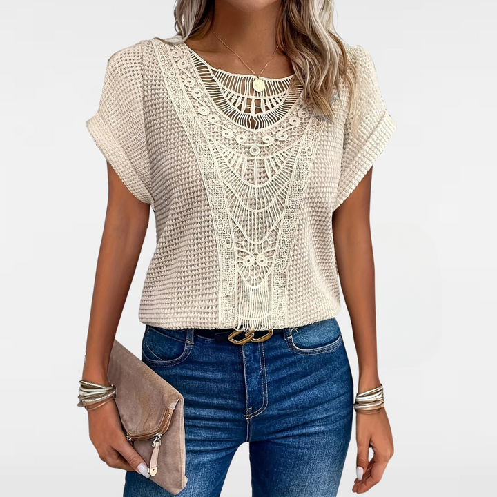 Leah | Chic Round Neck Knit Top