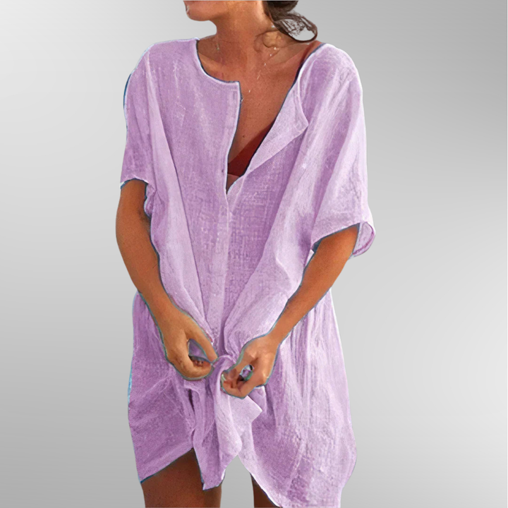 Salenne | Lightweight Button-Down Beach Cover-Up