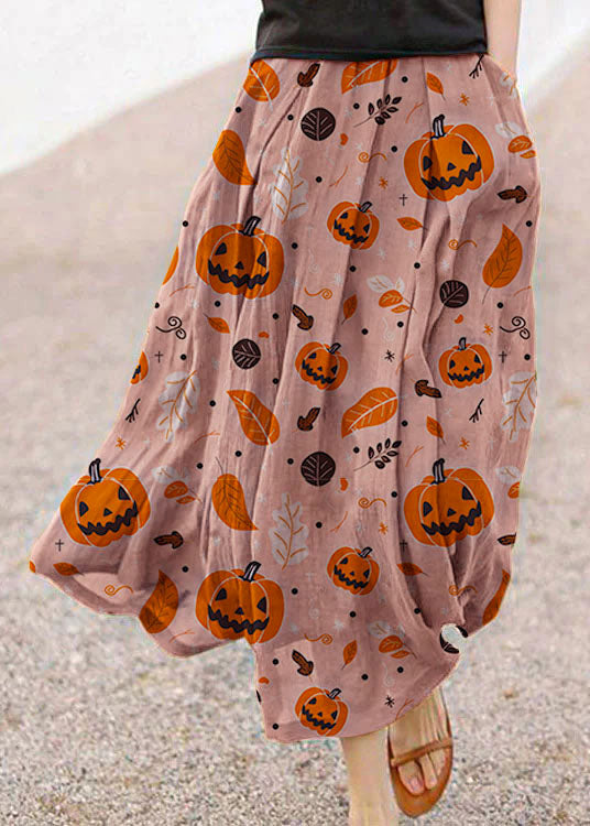 June | Retro Coffee Dot Print Skirt with Pockets