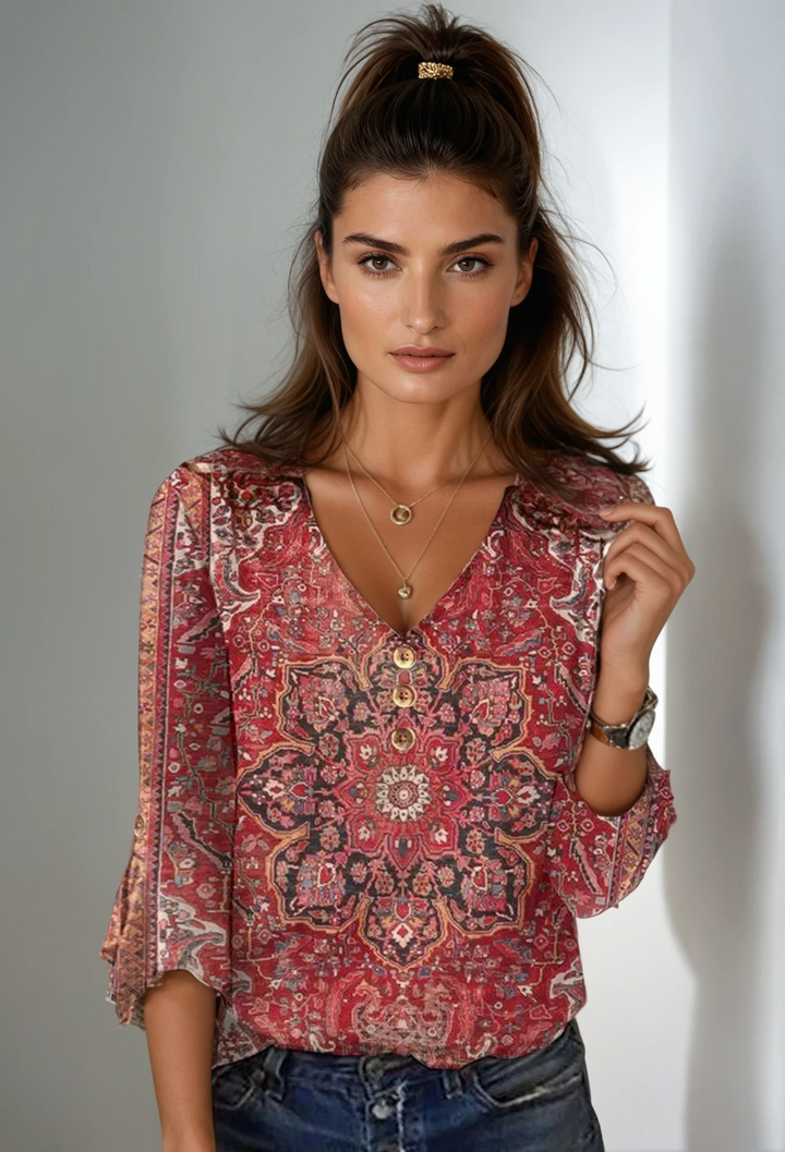 Aaliyah - Boho Ruffle Vintage Blouse