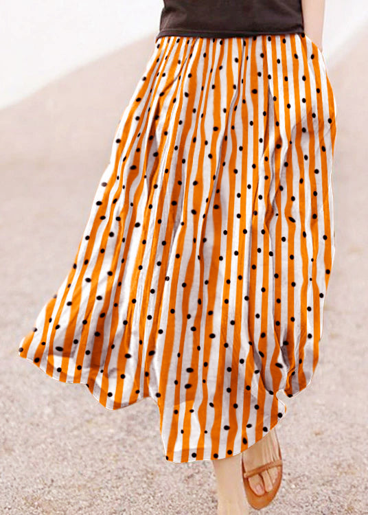 June | Retro Coffee Dot Print Skirt with Pockets