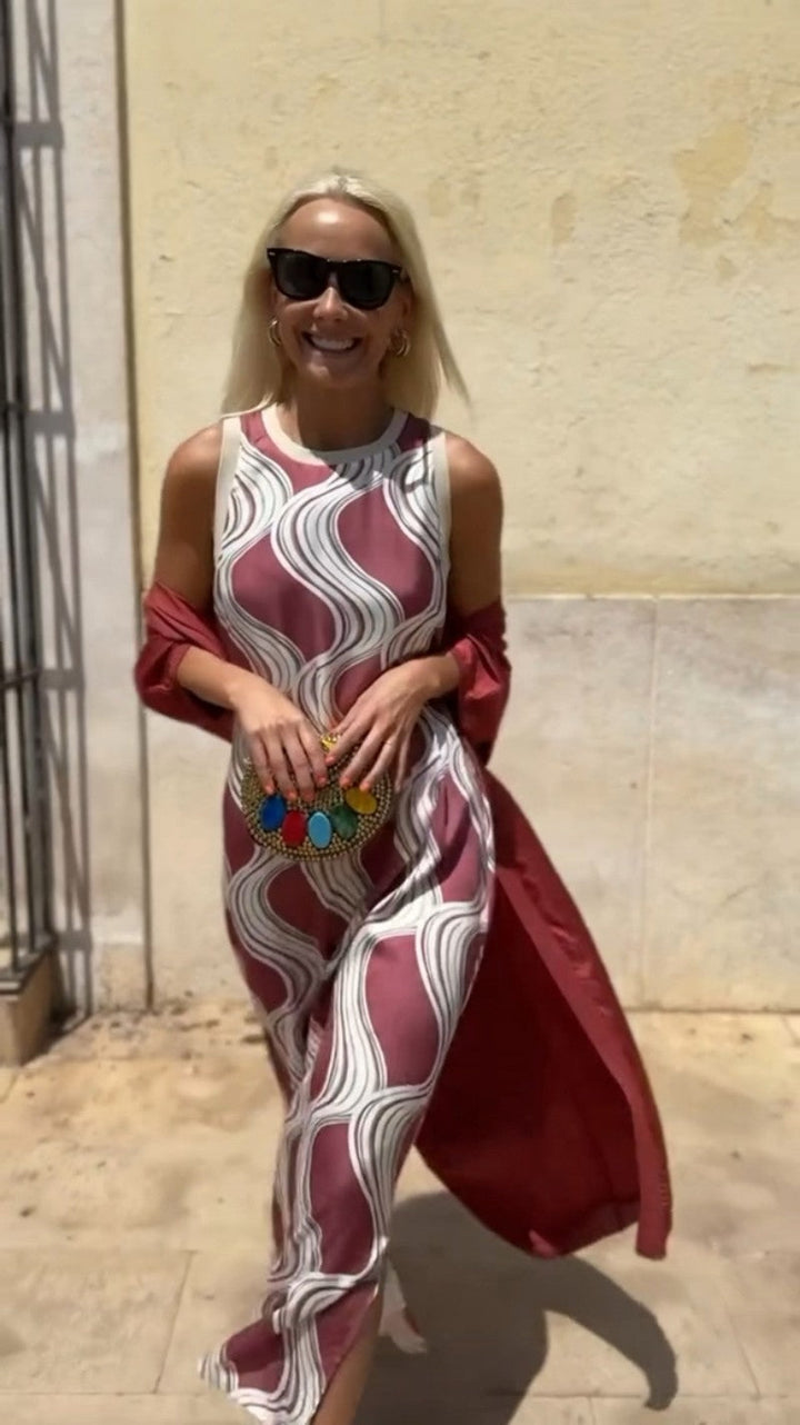 Amaya | Elegant long dress with matching shawl