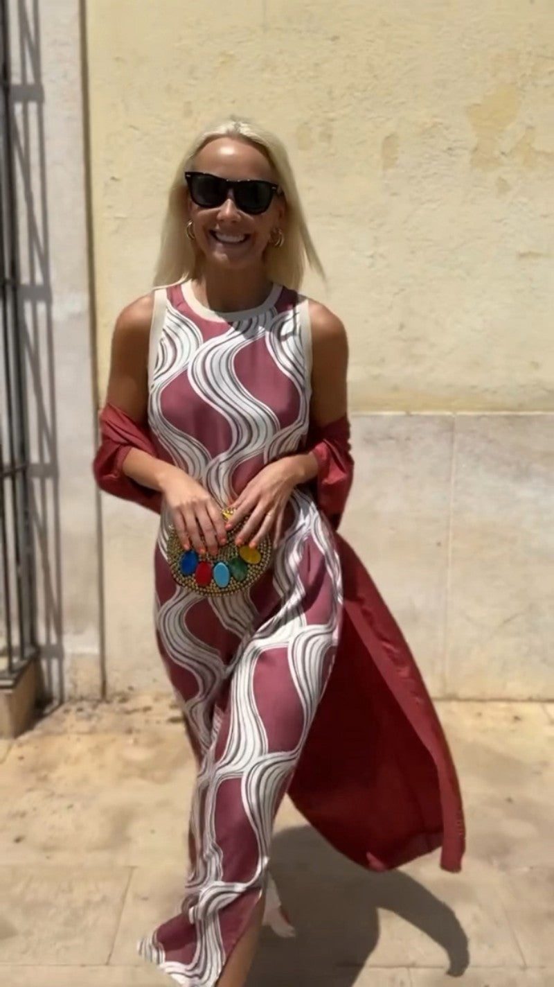 Amaya | Elegant long dress with matching shawl