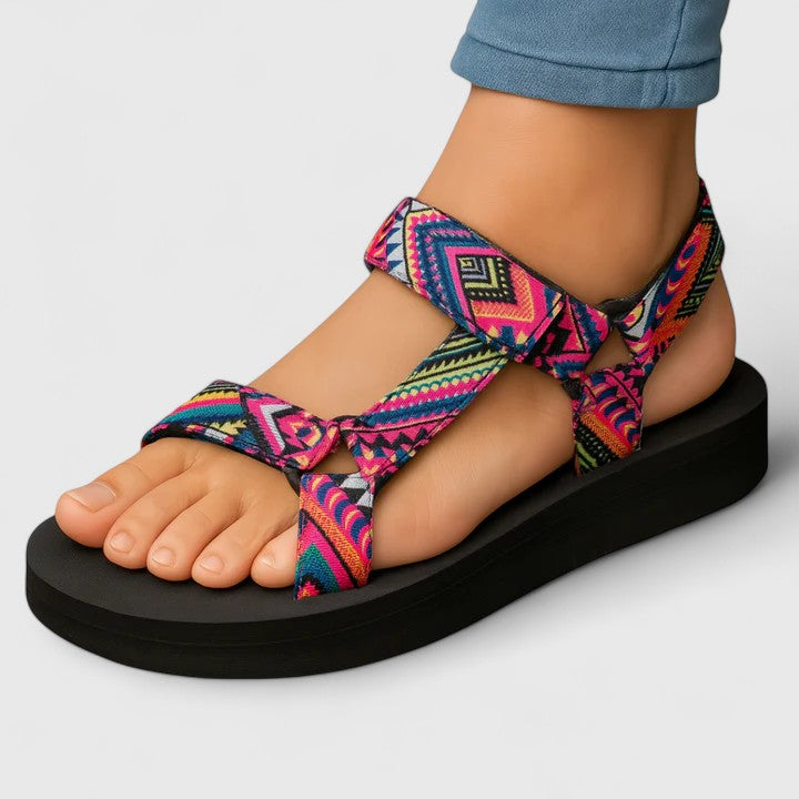 Nayeli | Colorful patterned strap platform sandals