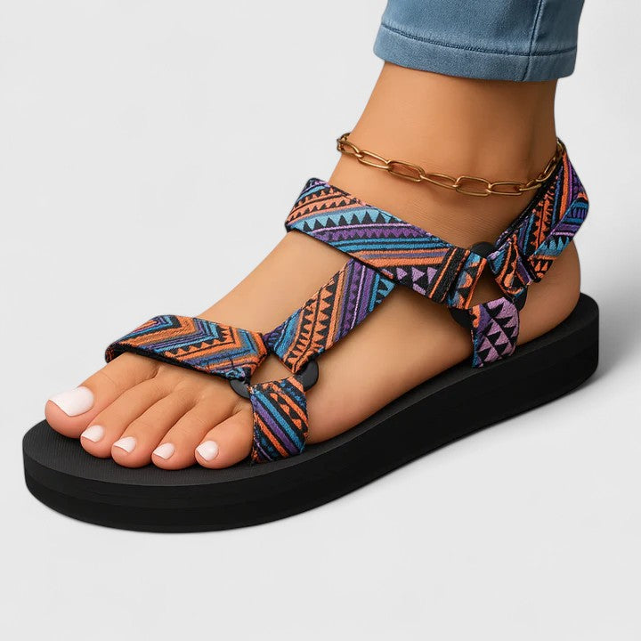 Nayeli | Colorful patterned strap platform sandals