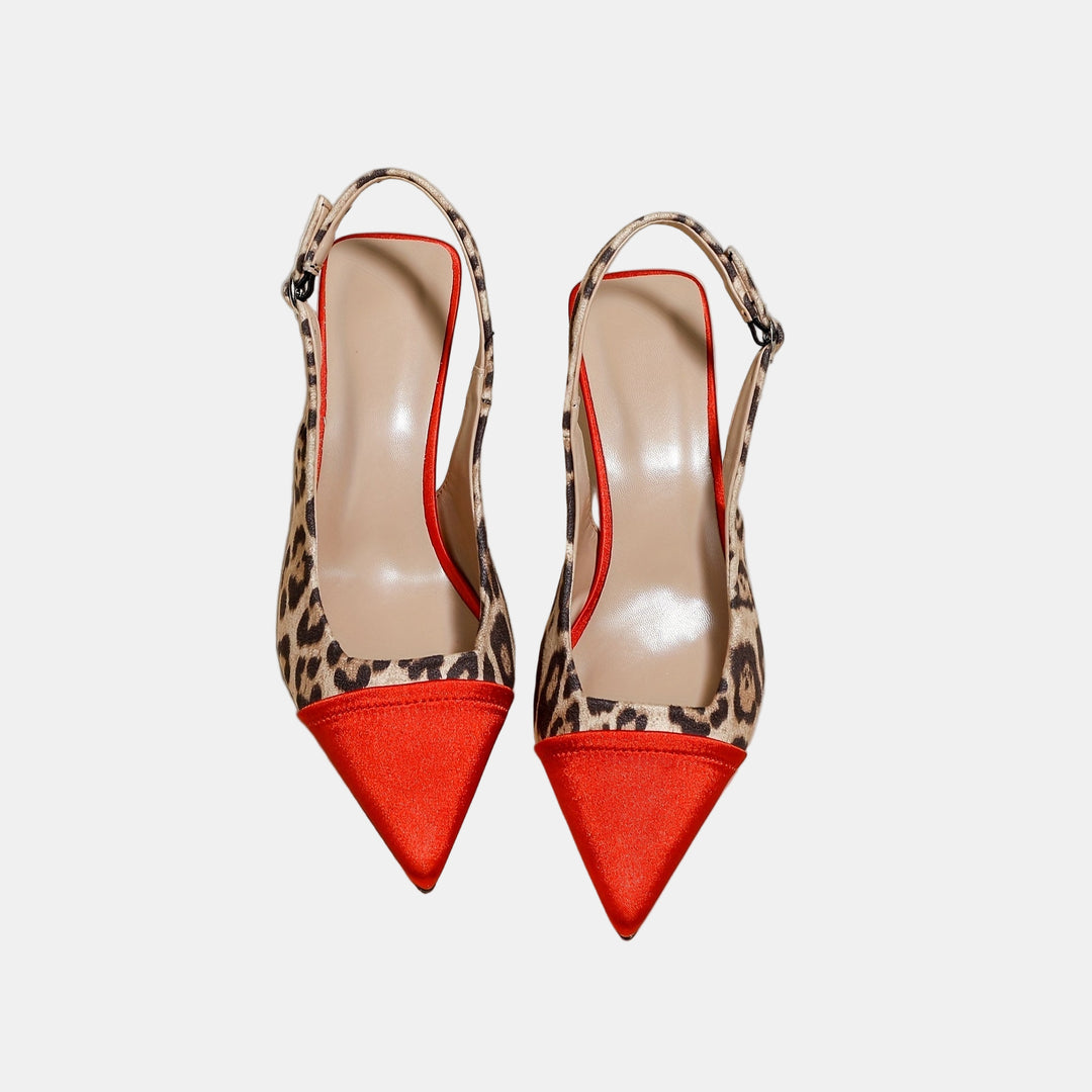 Jovienne | Leopard Wildfire Slingback Heels