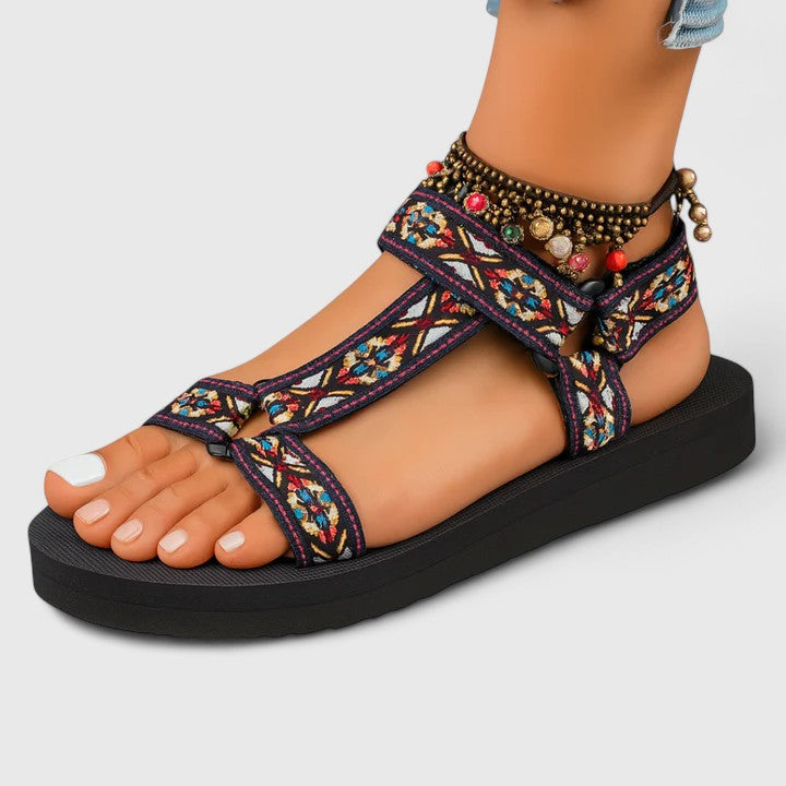 Nayeli | Colorful patterned strap platform sandals