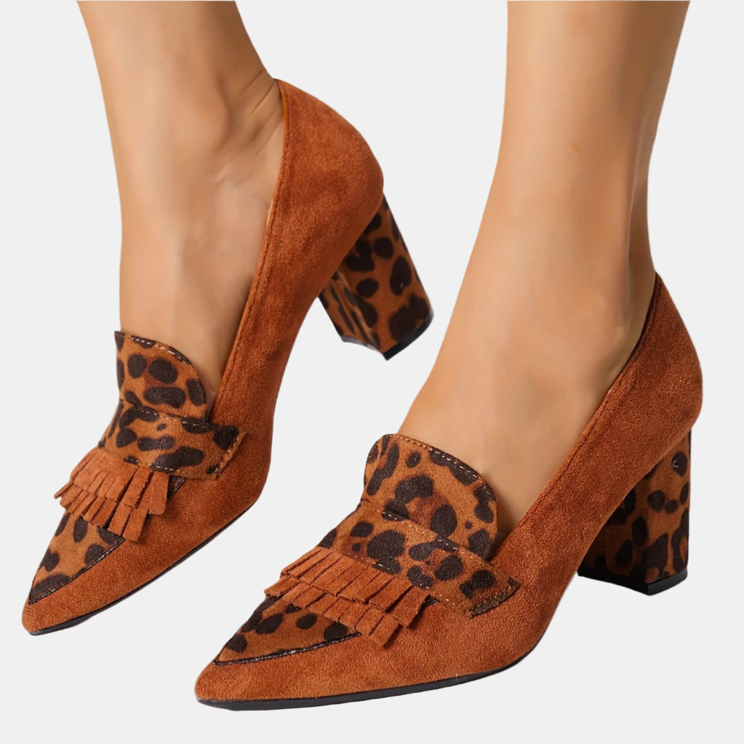 Kaelis | Desert Leopard Block Heels