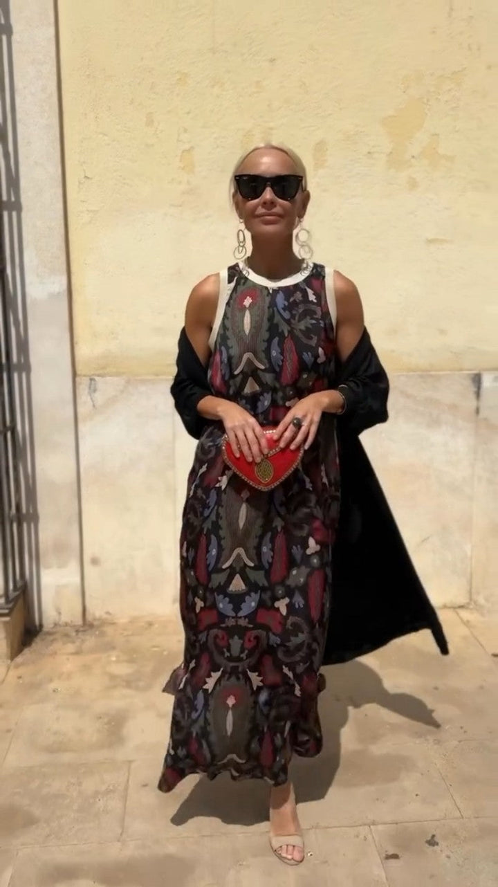 Cleo | Elegant Long Dress with Matching Shawl