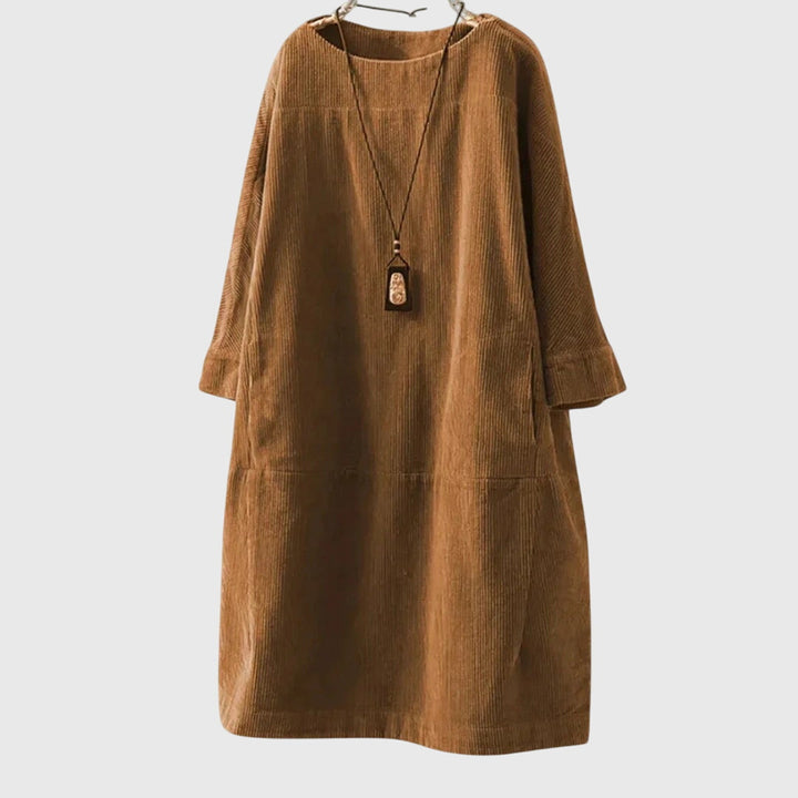 Elizabeth | Relaxed Corduroy Midi Dress