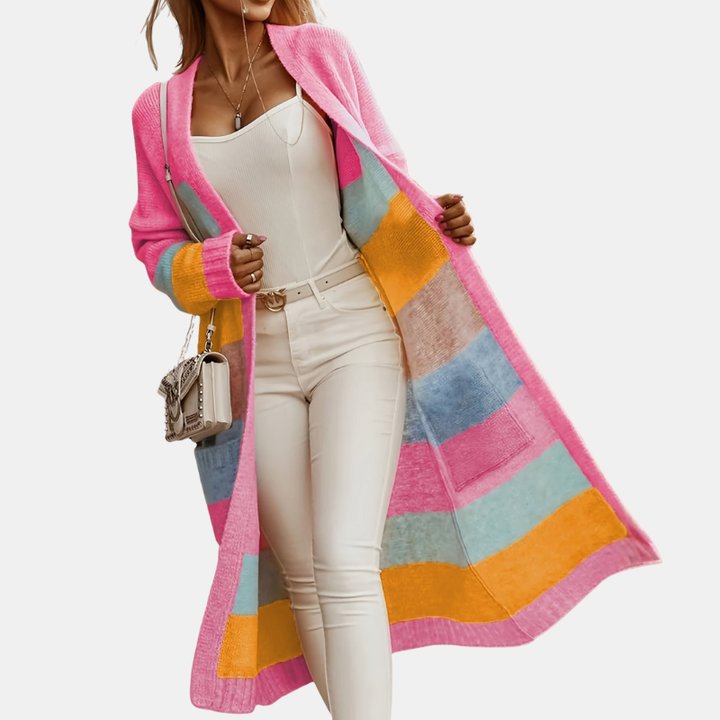 Isla | Pastel Striped Knit Cardigan