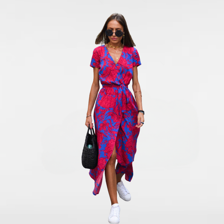 Fiorina | Floral print wrap maxi dress