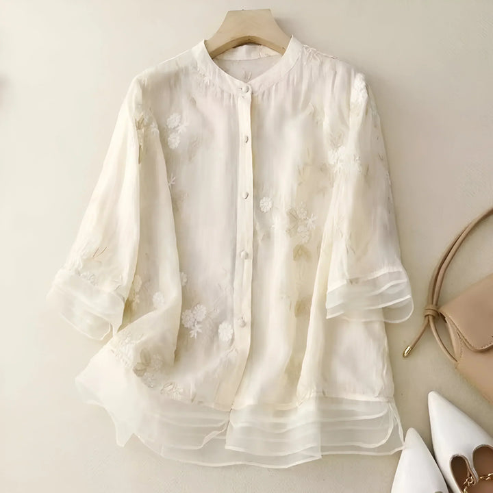 Magdalene | Embroidered Floral Blouse