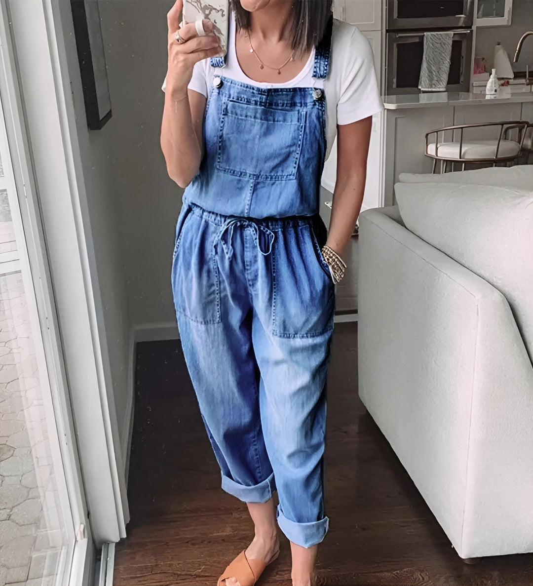 NATASHA | COMFORTABLE DENIM INSPIRED JUMPSUIT