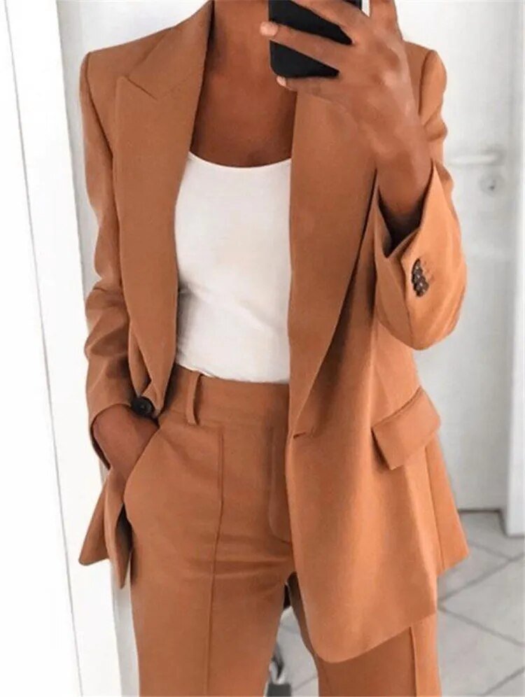 RAELYN | CHIC TURN-DOWN COLLAR AND PANTS SET