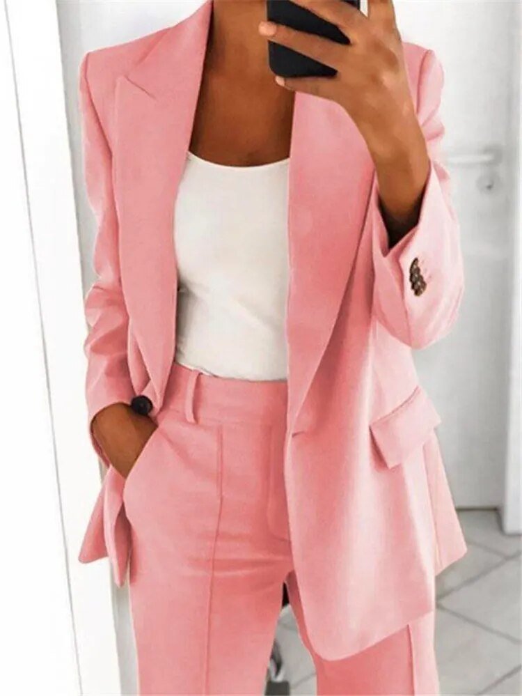 RAELYN | CHIC TURN-DOWN COLLAR AND PANTS SET