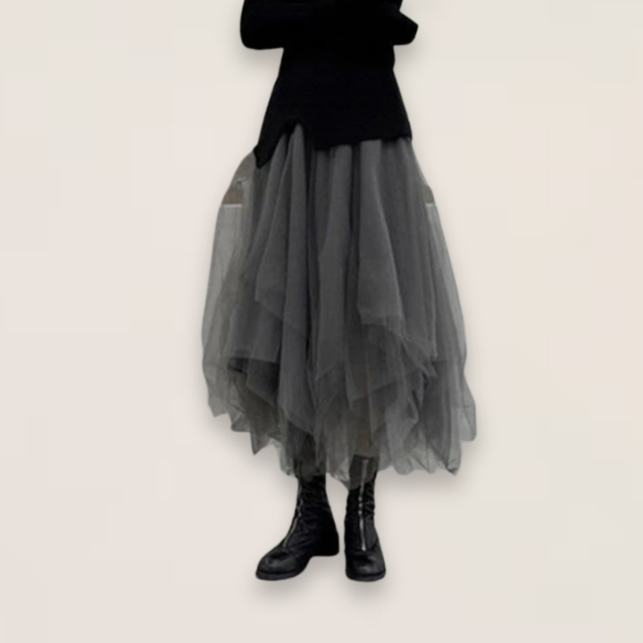 Celeste | Plus Size Patchwork Tulle Skirt with Elastic Waist