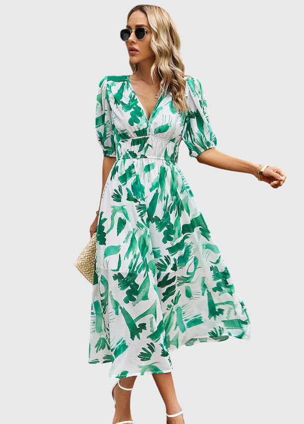 Ella | Flattering Floral Midi Dress