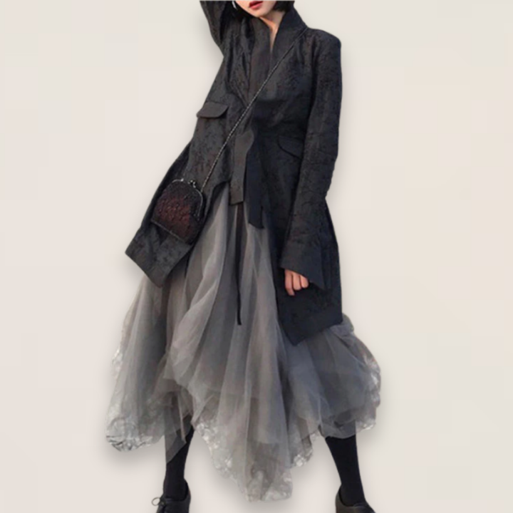 Celeste | Plus Size Patchwork Tulle Skirt with Elastic Waist