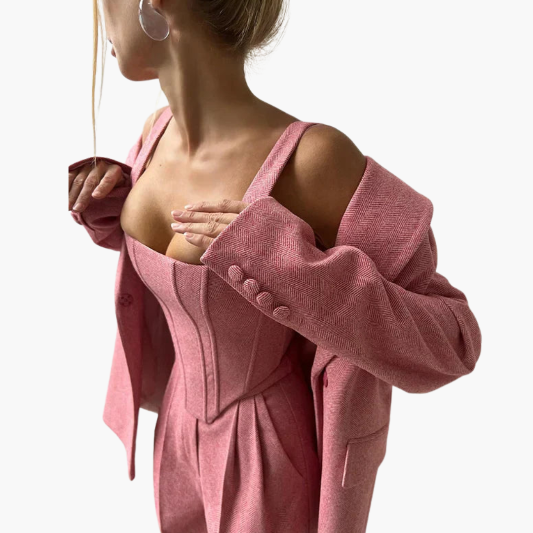 IVORY | ELEGANT FISHBONE PATTERN 3-PIECE SET