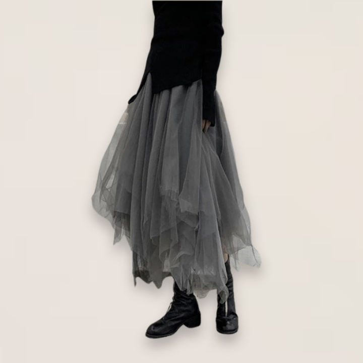 Celeste | Plus Size Patchwork Tulle Skirt with Elastic Waist
