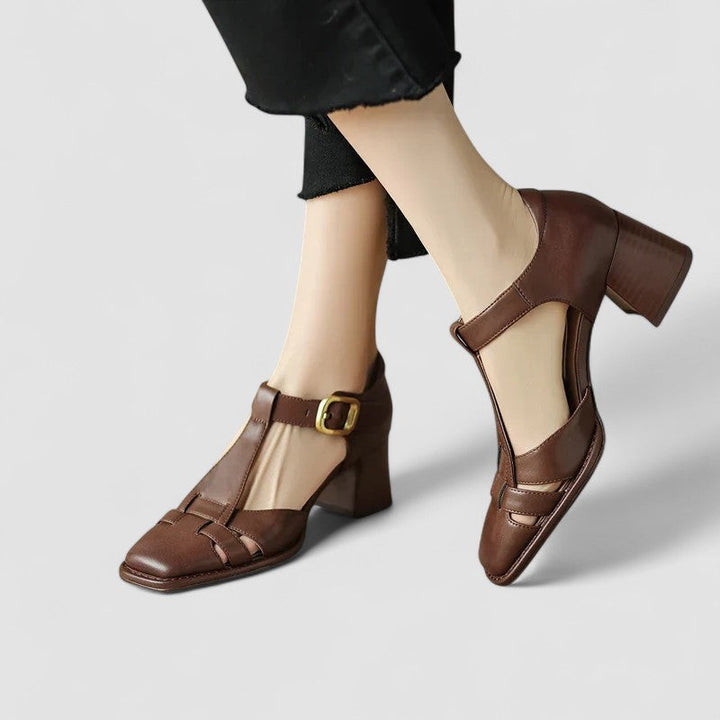 Leila | Orthopedic T-Strap Block Heels
