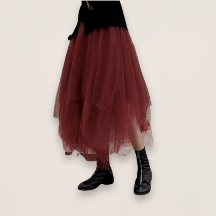 Celeste | Plus Size Patchwork Tulle Skirt with Elastic Waist