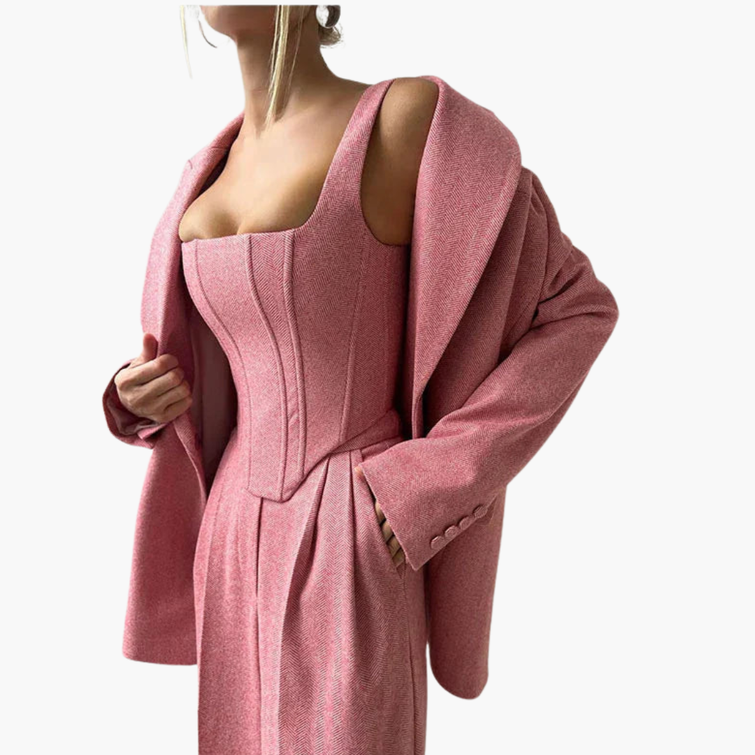 IVORY | ELEGANT FISHBONE PATTERN 3-PIECE SET