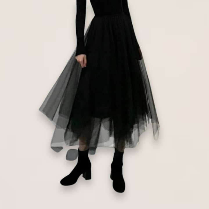 Celeste | Plus Size Patchwork Tulle Skirt with Elastic Waist