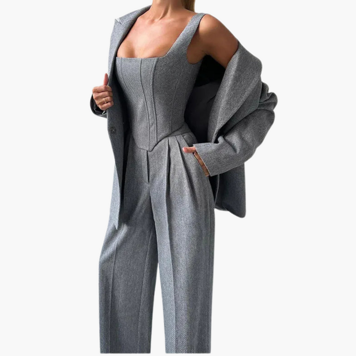 IVORY | ELEGANT FISHBONE PATTERN 3-PIECE SET