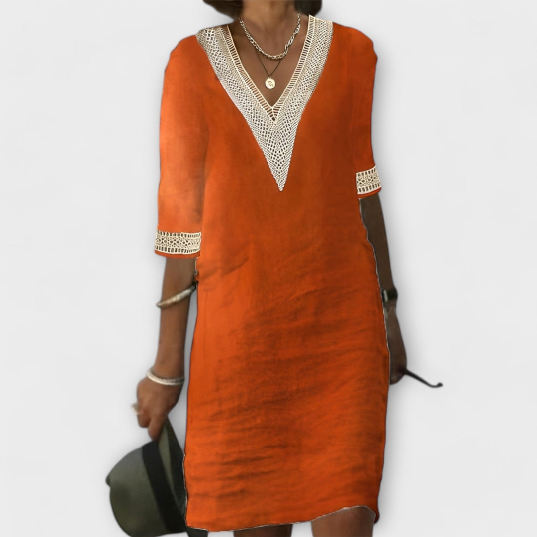FLOR | CASUAL MID-SLEEVED DRESS