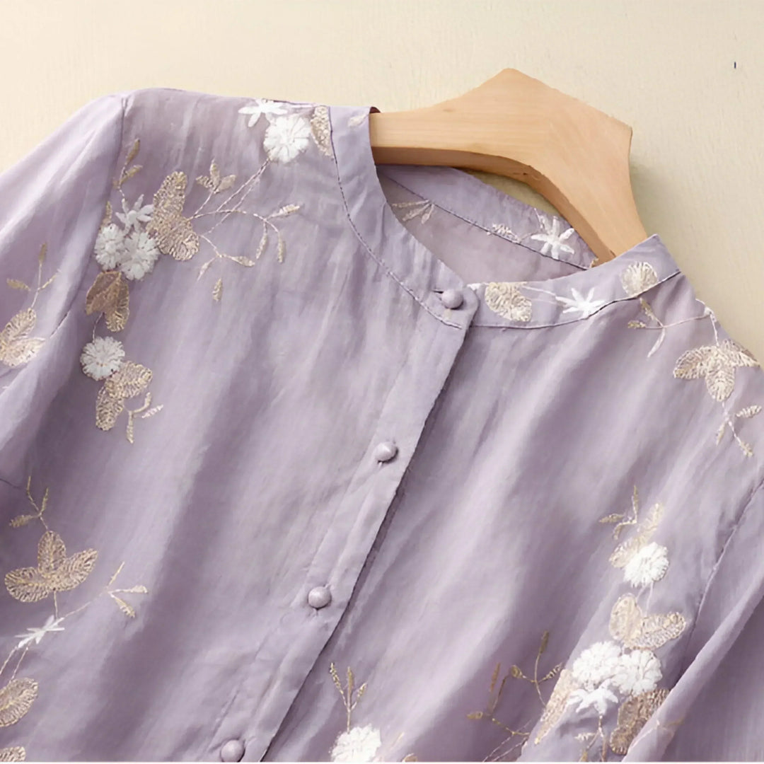Magdalene | Embroidered Floral Blouse