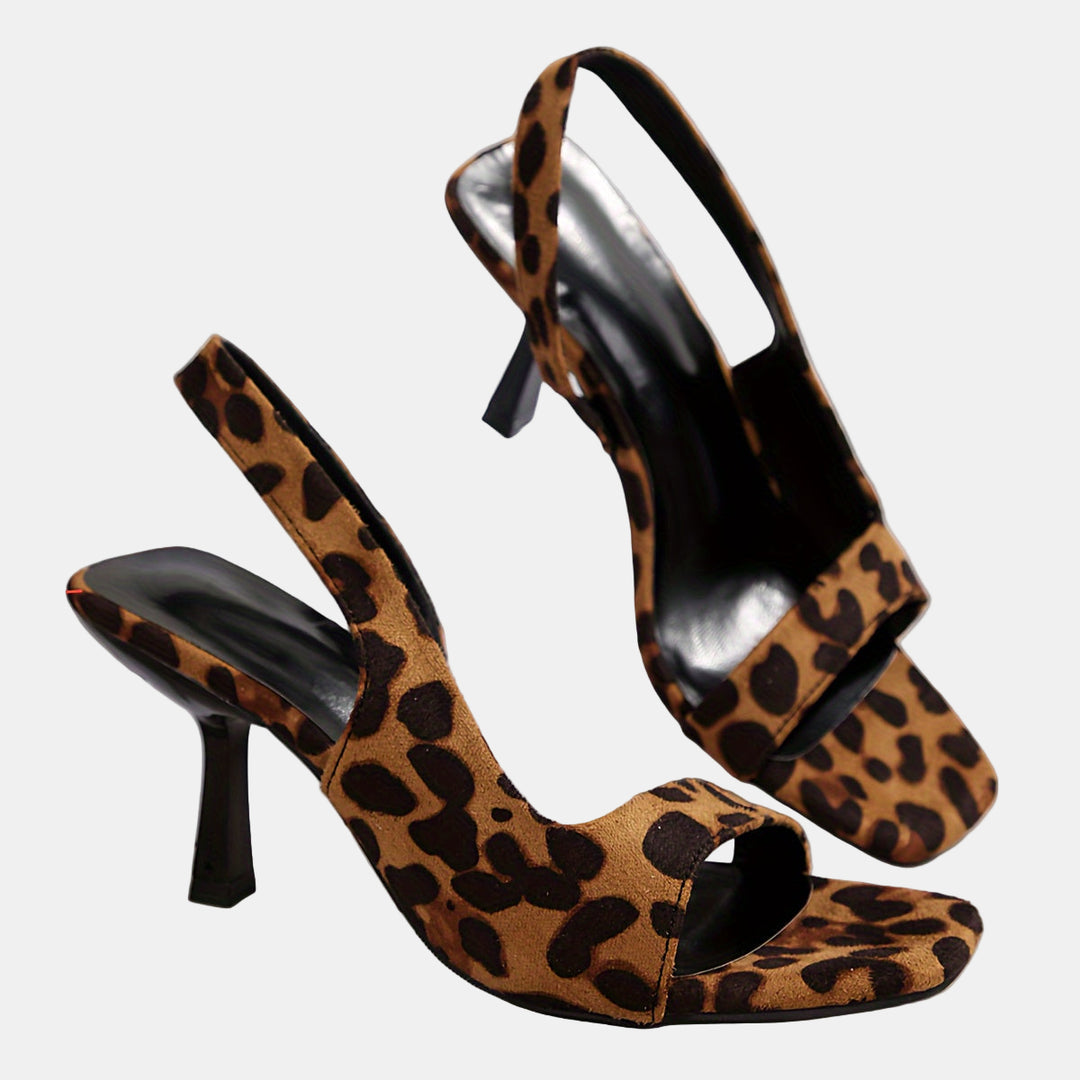 Thalina | Sleek Leopard Sling Heels