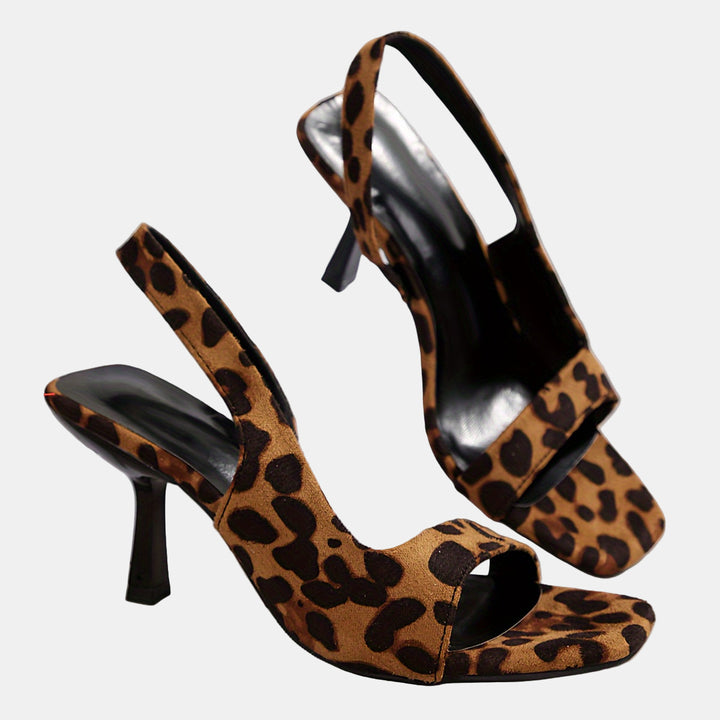 Thalina | Sleek Leopard Sling Heels