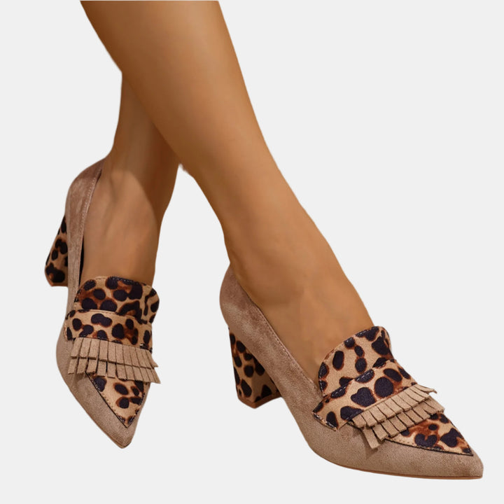 Kaelis | Desert Leopard Block Heels