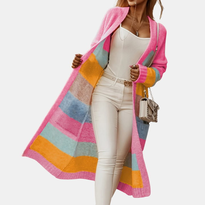 Isla | Pastel Striped Knit Cardigan