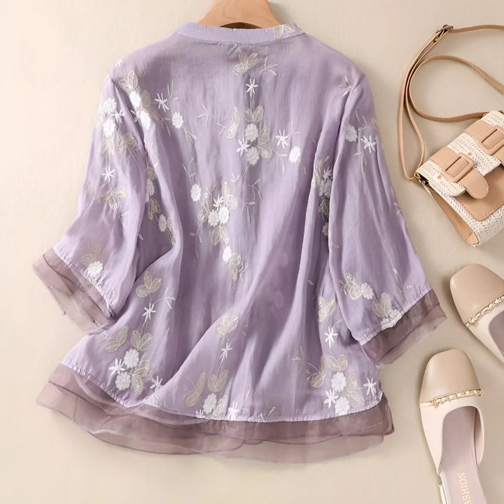 Magdalene | Embroidered Floral Blouse