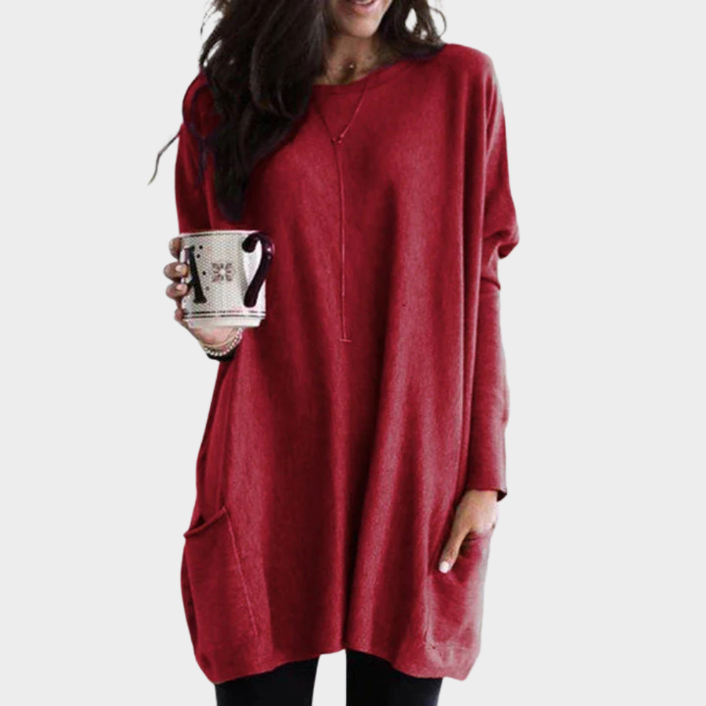 Mia | Long-Sleeved Tummy-Covering Midi Dress